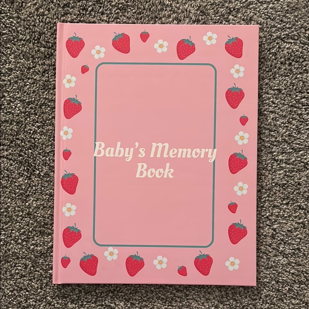 Pink Baby's Memory Book with Strawberry Design